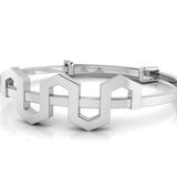 Sterling Silver Baby Bracelet Kada adjustable Art Deco inspired