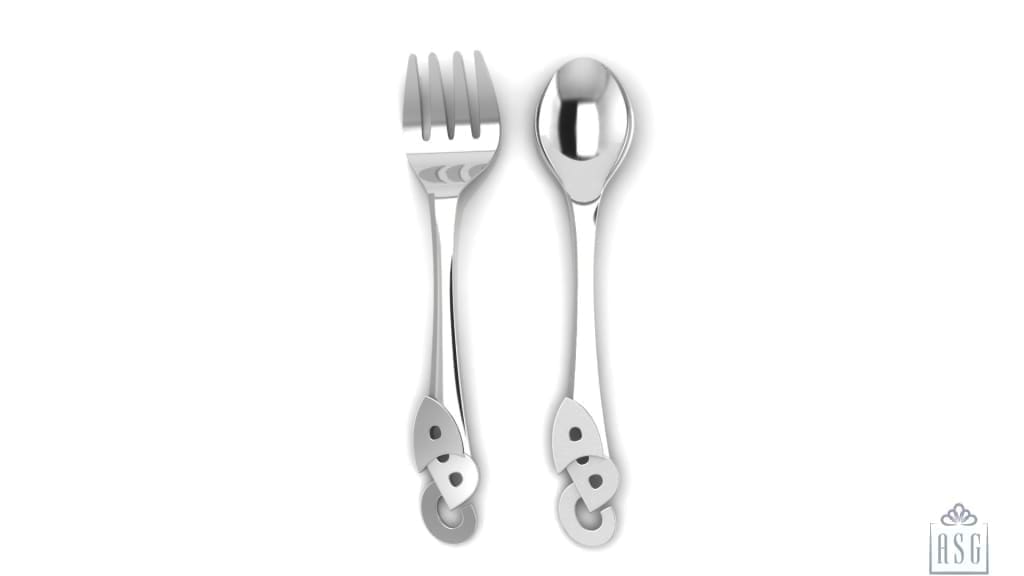 Sterling Silver Feeding Gift Set for Baby and Child - Hamper with Cup and Spoons set