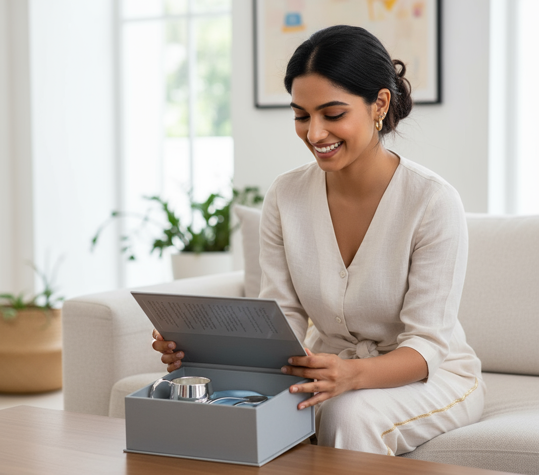 Hamper with ABC Cup, Feeding Spoon & Spoon Fork Set-Engraveable