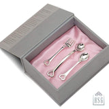 Sterling Silver Feeding Gift Set for Baby and Child - Hamper with Spoons Set of 3