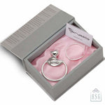 Sterling Silver Gift Set for Baby - Hamper with Bracelet and Rattle
