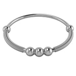 Sterling Silver Balls and Spring Baby Bangle