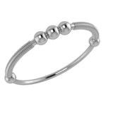 Sterling Silver Balls and Spring Baby Bangle