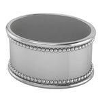 Sterling Silver Beaded Oval Napkin Ring