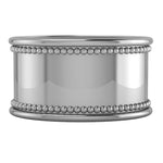 Sterling Silver Beaded Oval Napkin Ring