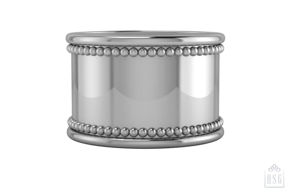 Sterling Silver Beaded Round Napkin Ring