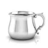 Sterling Silver Baby Cup - Bulge with a Victorian Handle