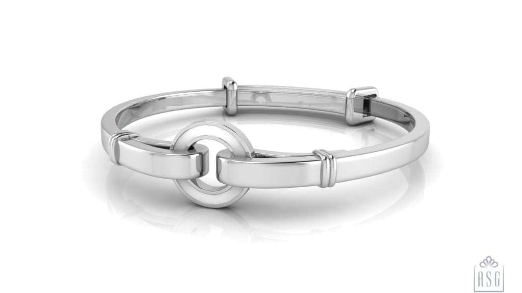 Sterling Silver Baby Bracelet Kada adjustable - "Catch a Circle"