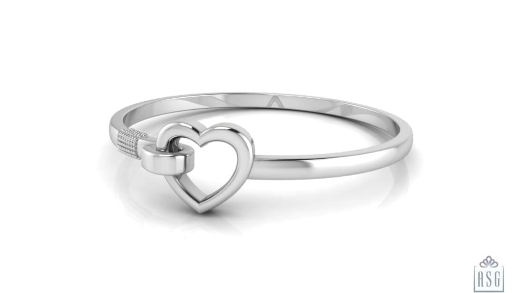 Sterling Silver Baby Bracelet Kada - "Catch a Heart"
