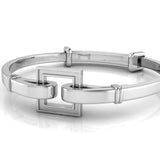 Sterling Silver Baby Bracelet Kada adjustable - " Catch a Square"
