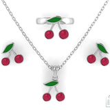 Sterling Silver Cherry Baby Jewellery Set