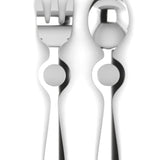 Sterling Silver Baby Spoon & Fork Set - Circles