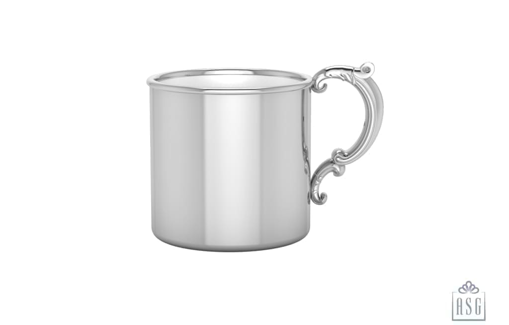 Sterling Silver Baby Cup - Classic with a Victorian Handle