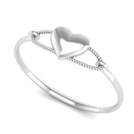 Sterling Silver Baby Bracelet Kada with a corded heart
