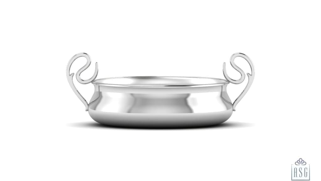 Sterling Silver Dinner Set for Baby and Child - Curved Feeding Set