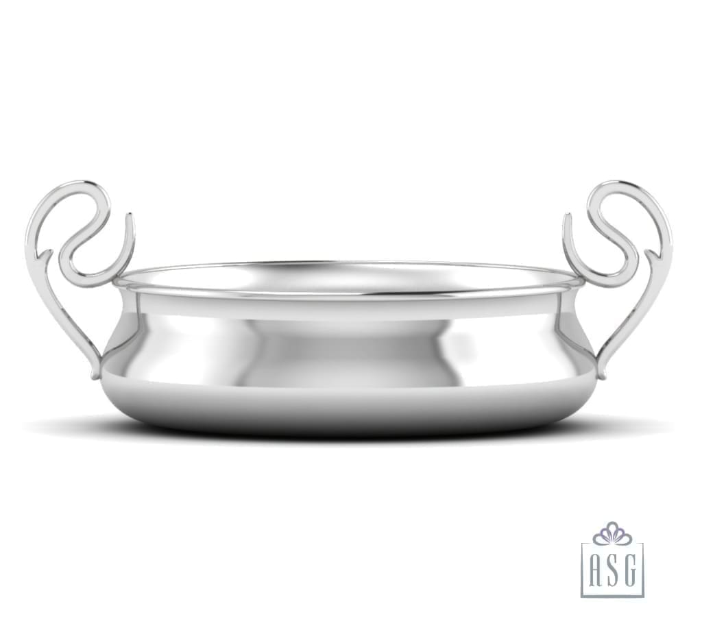 Sterling Silver Bowl for Baby and Child - Curved Feeding Porringer