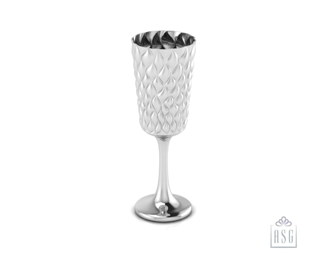 Sterling Silver Wine Glass - Dancing Raindrops