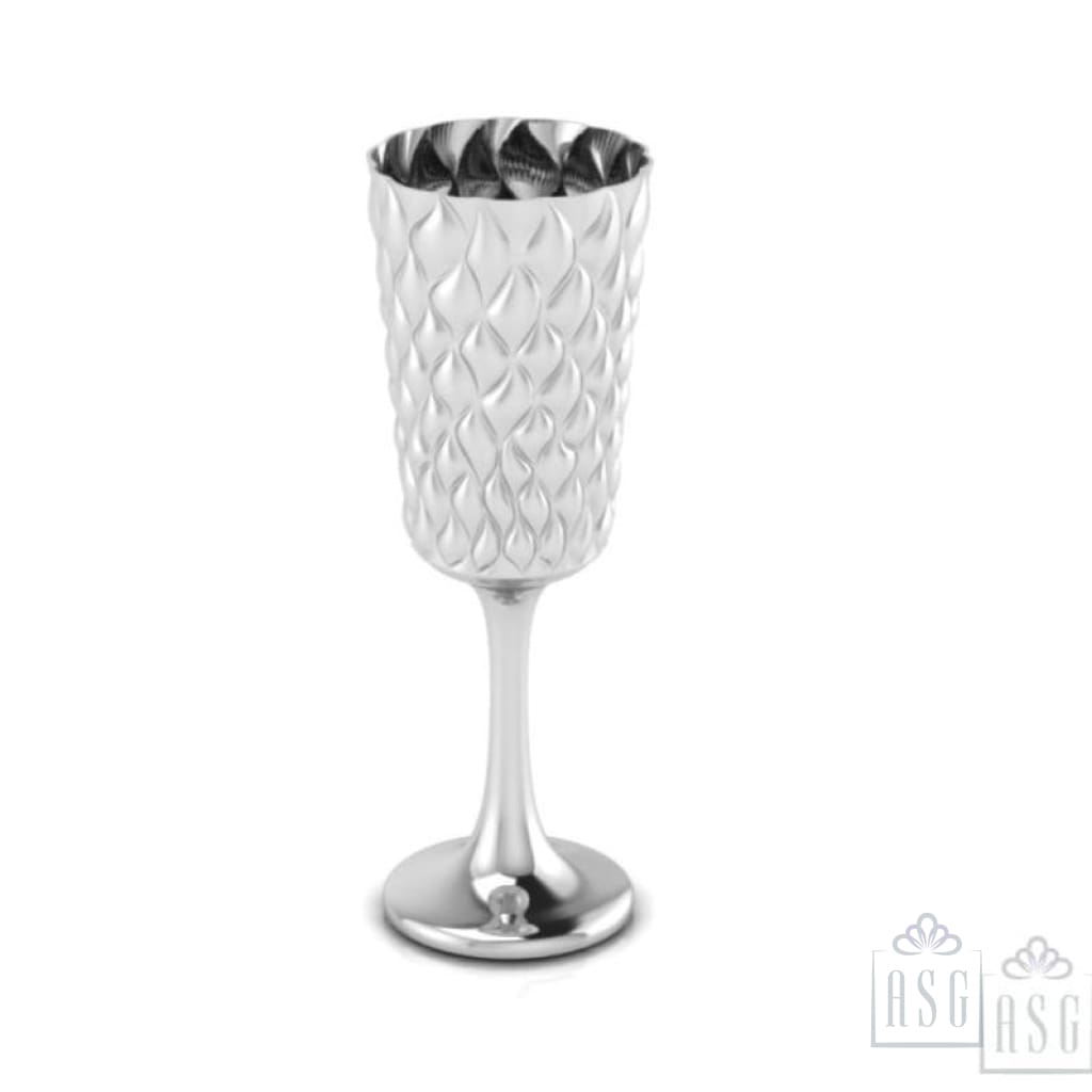 Sterling Silver Wine Glass - Dancing Raindrops