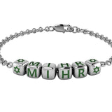 Sterling Silver Dice Babykubes Loose Bracelet For Baby & Child Green / 4 Babykubes Bracelets