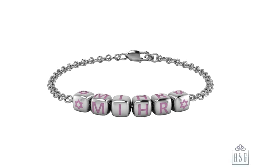 Sterling Silver Dice Babykubes Loose Bracelet For Baby & Child Pink / 4 Babykubes Bracelets