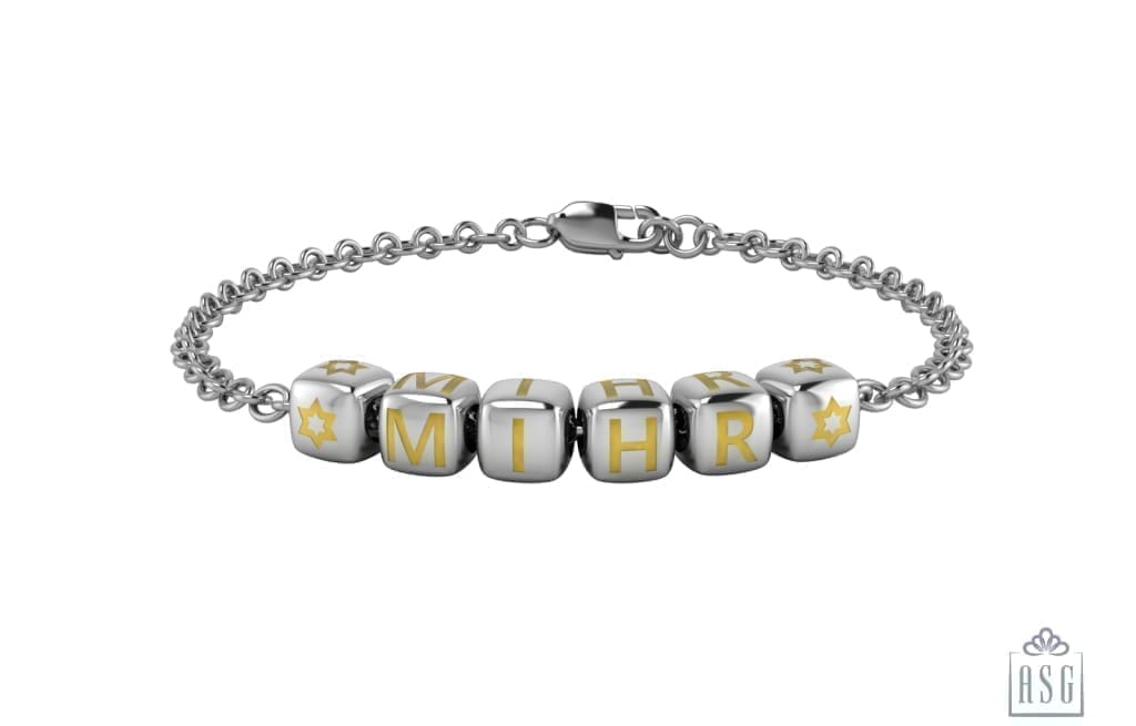 Sterling Silver Dice Babykubes Loose Bracelet For Baby & Child Yellow / 4 Babykubes Bracelets