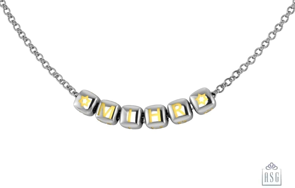 Sterling Silver Dice Babykubes Necklace For Baby & Child Yellow / 9 Babykubes Kids Necklaces