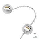 Sterling Silver Kurta Buttons for Men - Dual Tone Wired