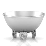 Sterling Silver Bowl for Baby and Child - Elephant supports