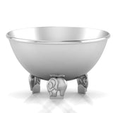 Sterling Silver Bowl for Baby and Child - Elephant supports