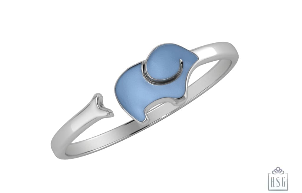 Sterling Silver Elephant Baby Cuff Kada