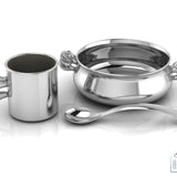Sterling Silver Dinner Set for Baby and Child - Elephant Feeding Set