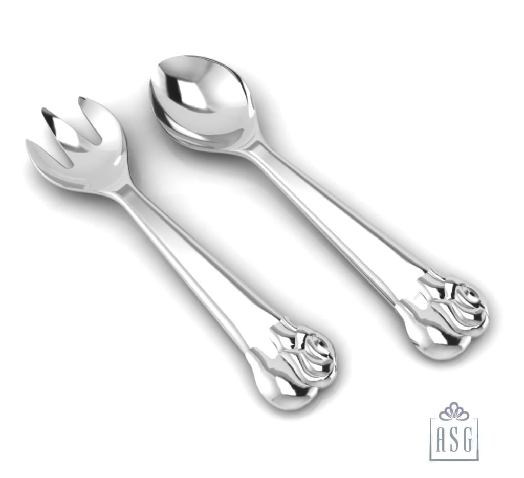 Sterling Silver Baby Spoon & Fork Set - The Elephant Set