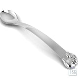 Sterling Silver Baby Spoon for Baby and Child - Curved handle with Elephant