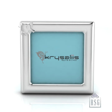 Silver Plated Photo Frame for Baby and Kids - Square with Elephant motif