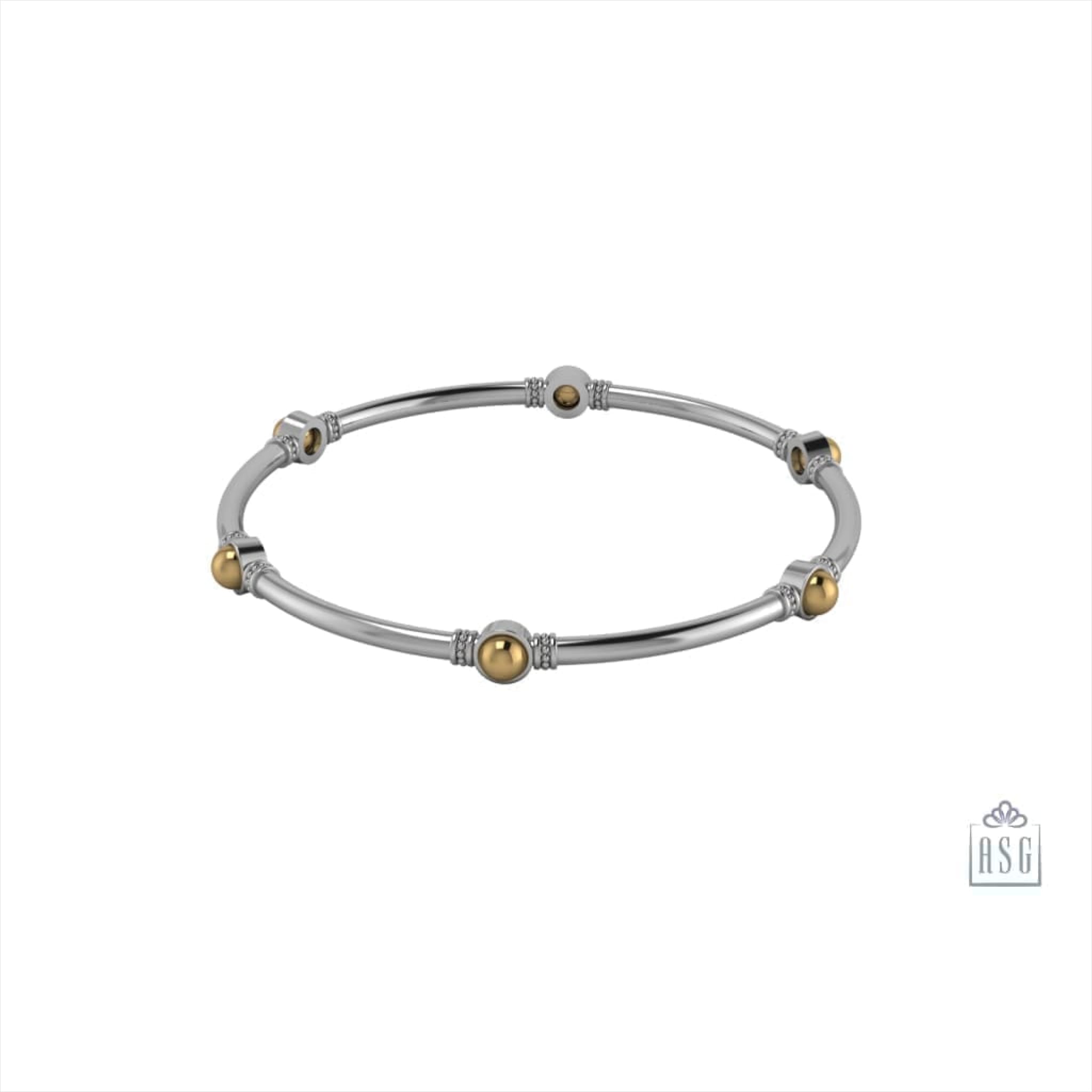 Sterling Silver Embeded Ball Baby Bangle