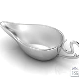 Sterling Silver Baby Feeder - Flat Medicine Porringer with a Curve Handle