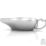 Sterling Silver Baby Feeder - Flat Medicine Porringer with a Heart Handle