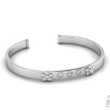 Sterling Silver Baby Cuff Kada with flowers and stars