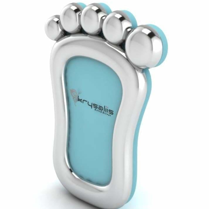 Silver Plated Foot Photo Frame for Baby and Kids