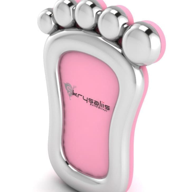 Silver Plated Foot Photo Frame for Baby and Kids