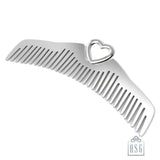 Sterling Silver Comb for Baby, Kids and Mom - Heart
