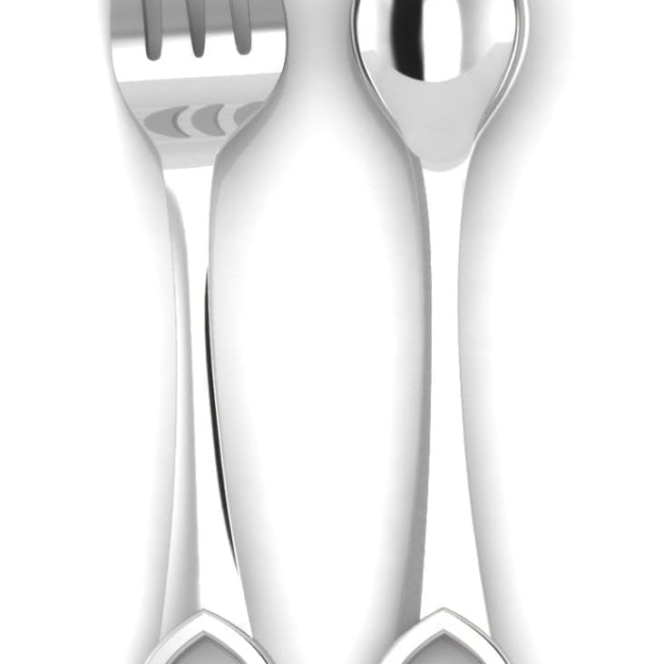 Sterling Silver Baby Spoon & Fork Set - Classic Heart
