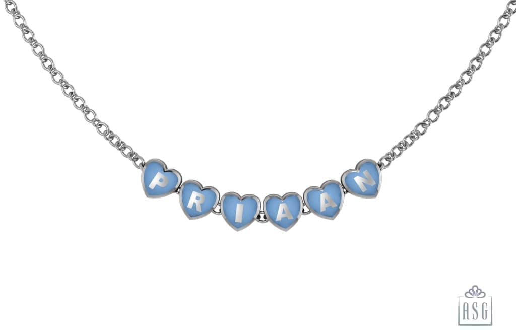 Sterling Silver Heart Babykubes Necklace For Baby & Child Blue / 9 Babykubes Kids Necklaces