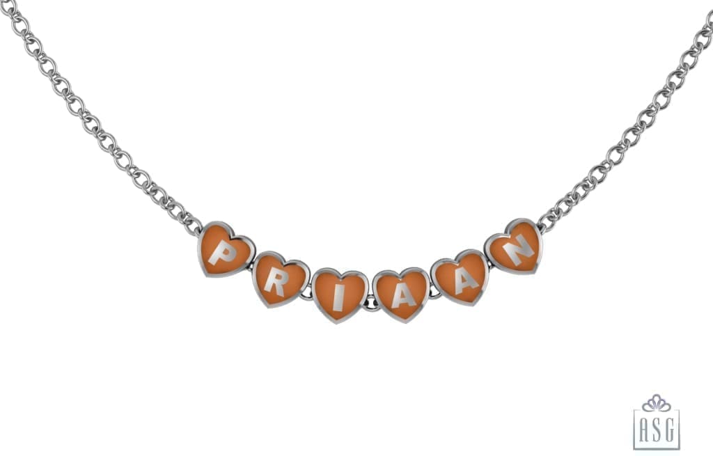 Sterling Silver Heart Babykubes Necklace For Baby & Child Orange / 9 Babykubes Kids Necklaces