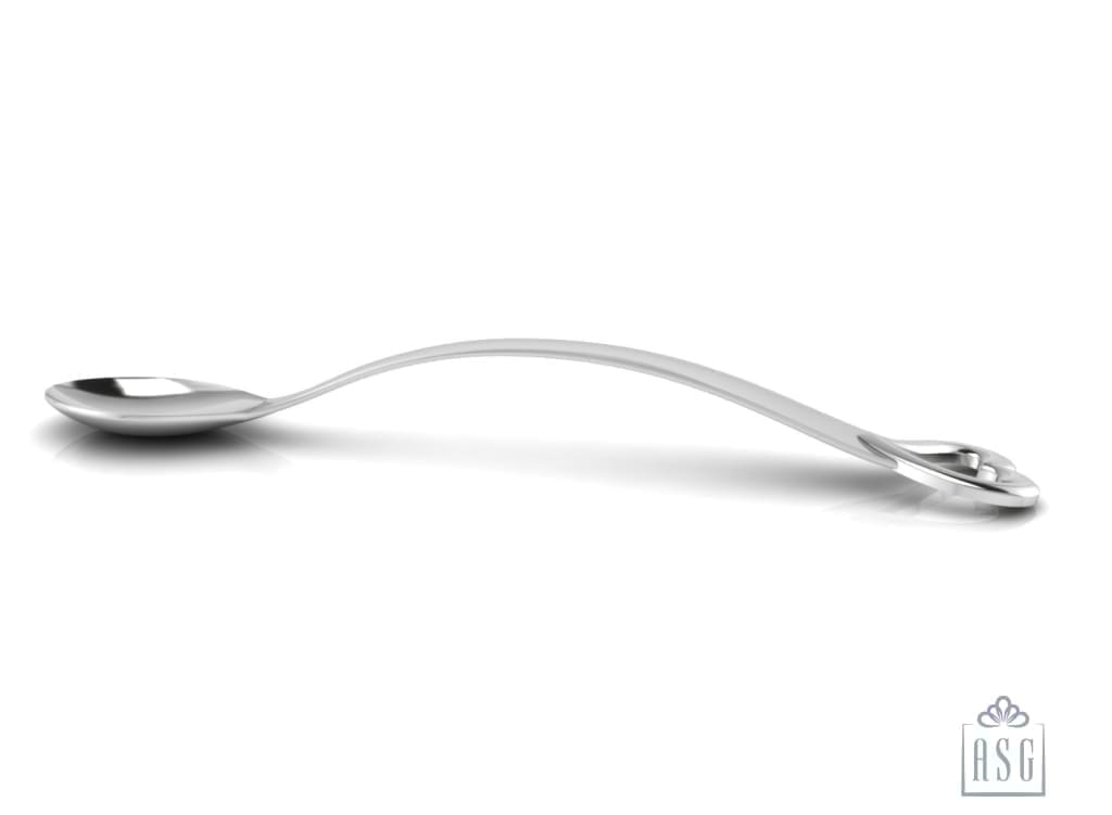 Sterling Silver Spoon for Baby and Child - Curved heart