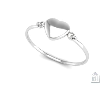 Sterling Silver Baby Bracelet Kada with Heart for engraving
