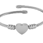 Sterling Silver Baby Bracelet Kada Heart centre with flexible twisted design