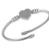 Sterling Silver Baby Bracelet Kada Heart centre with flexible twisted design