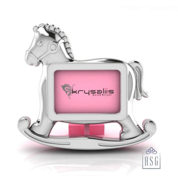Silver Plated Photo Frame for Baby and Kids - Rocking Horse