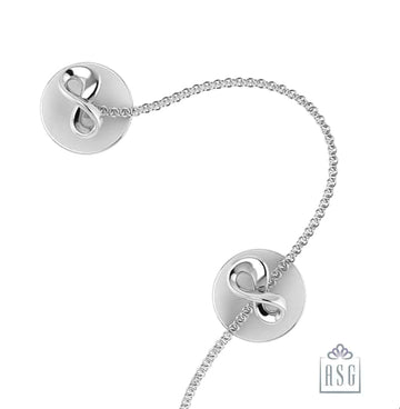 Sterling Silver Kurta Buttons for Men - Infinity